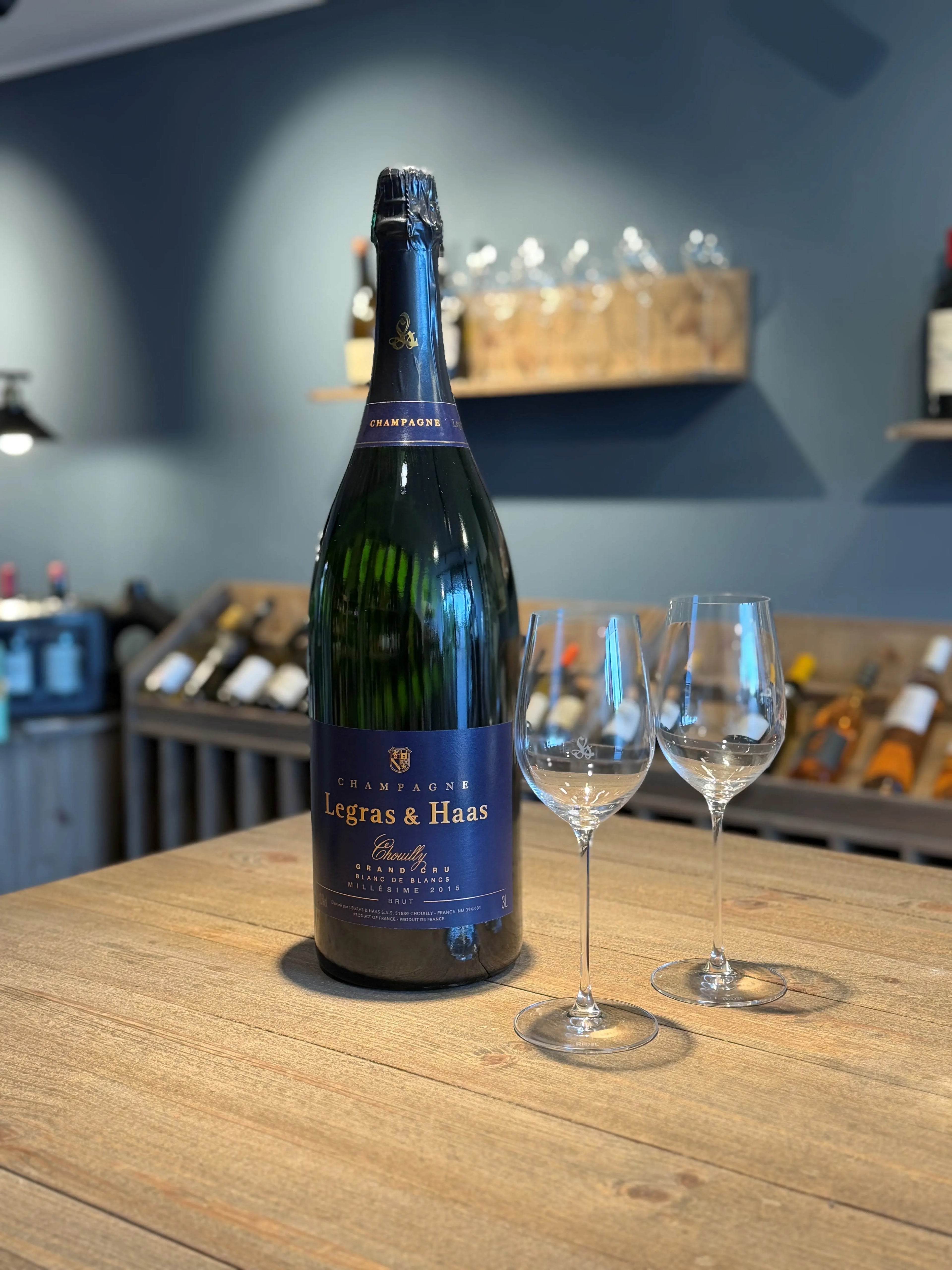 Blanc de Blancs Grand Cru Vintage 2015 - 3L Premium Chardonnay Champagne, Elegant & Crisp - Santos Gourmet