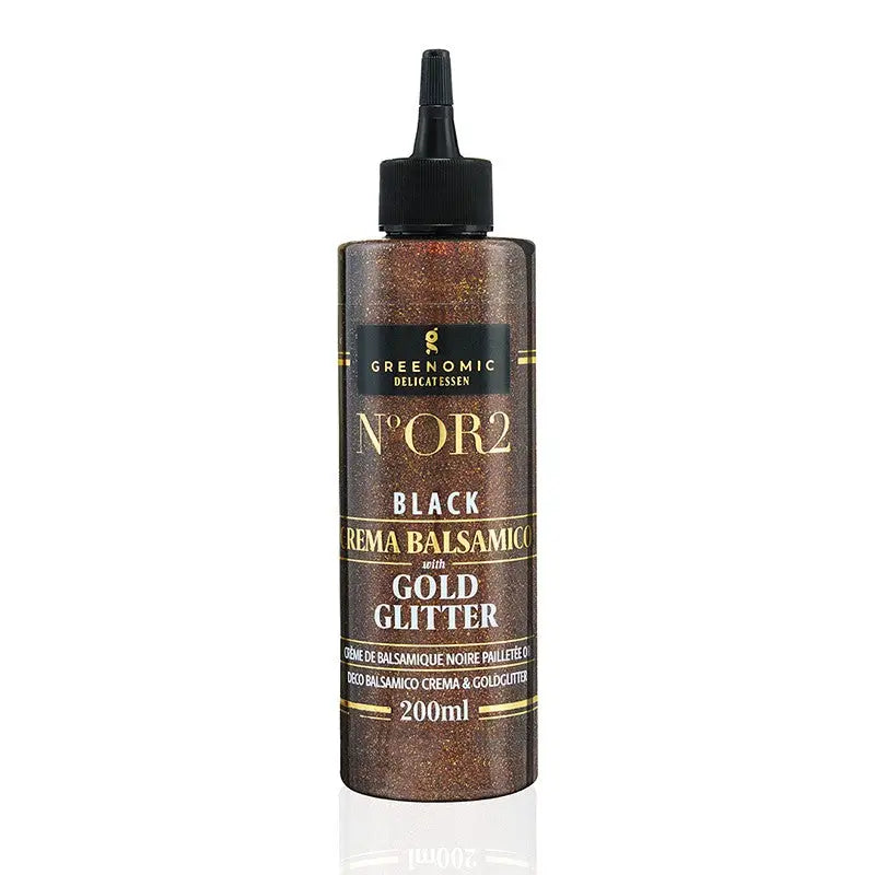 Crema Balsamico Black with Gold Glitter Santos Gourmet