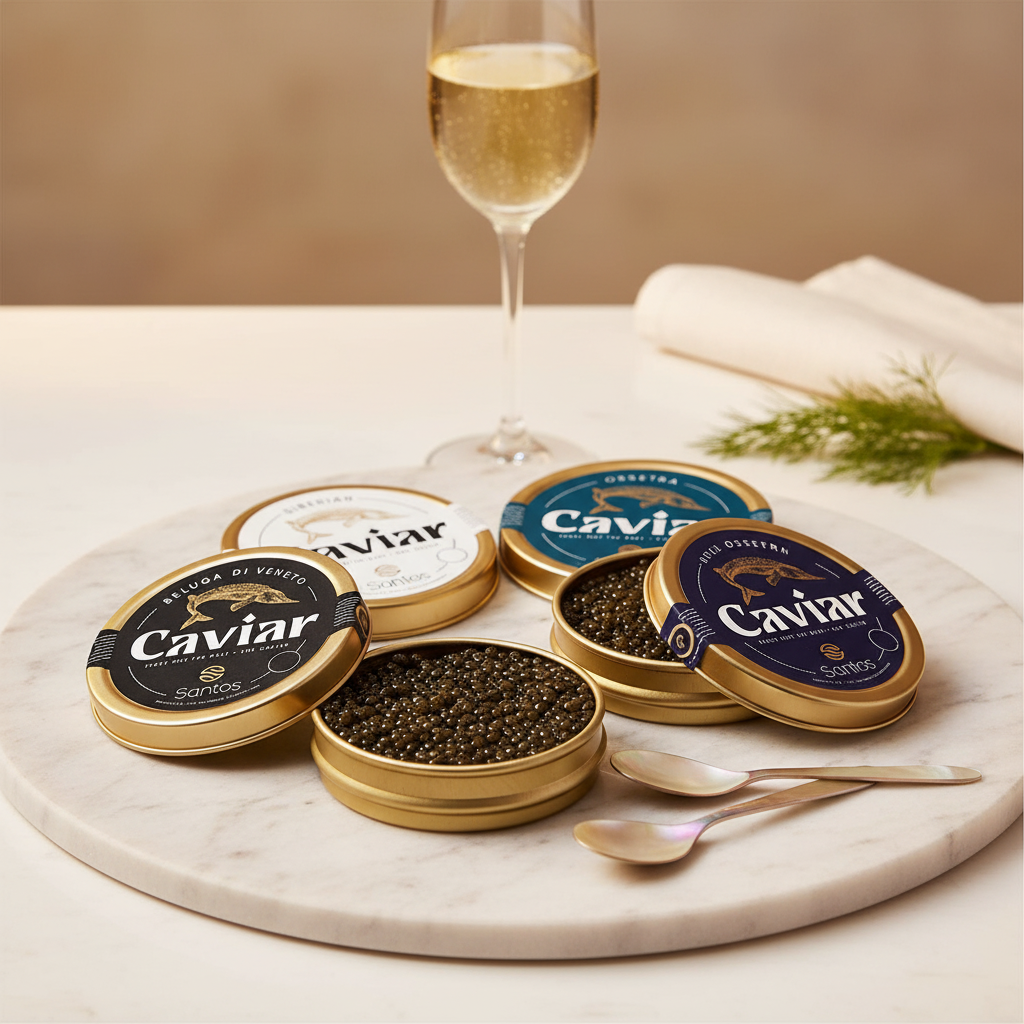 Sample Package: 4 Varieties of Our Traditional Caviar 4x20gr Santos Gourmet