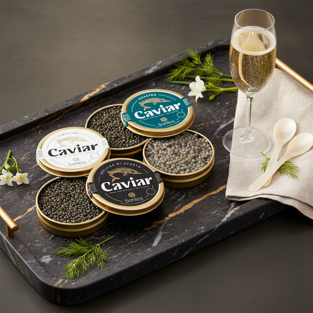 Sample Package: 4 Varieties of Our Traditional Caviar 4x20gr Santos Gourmet