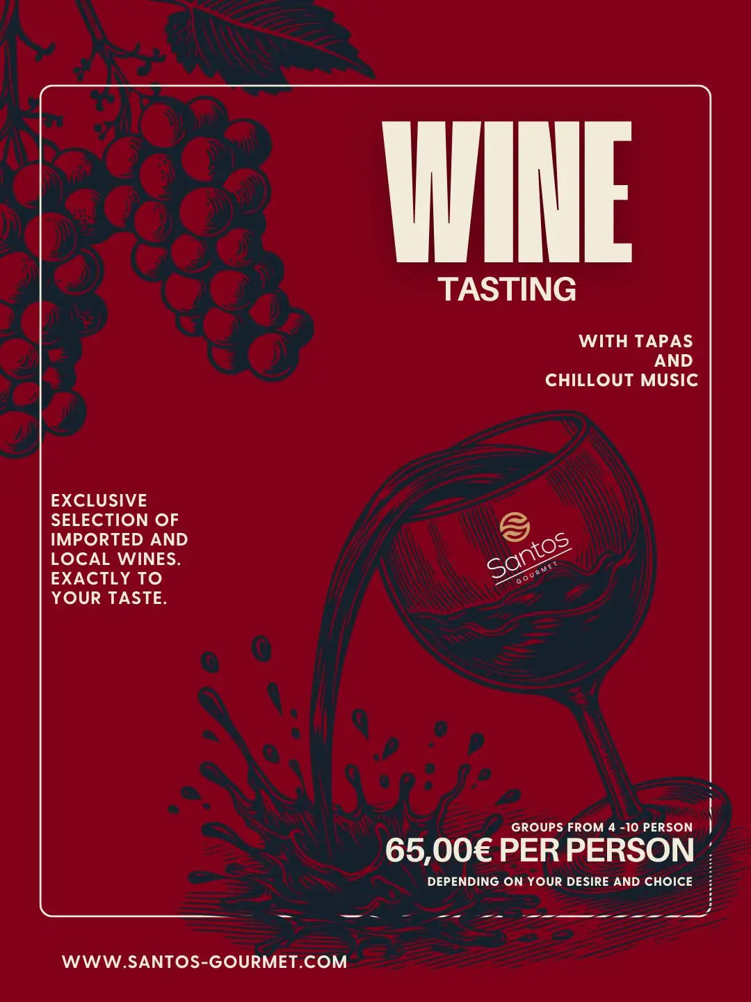 Luxury wine tasting Santos Gourmet
