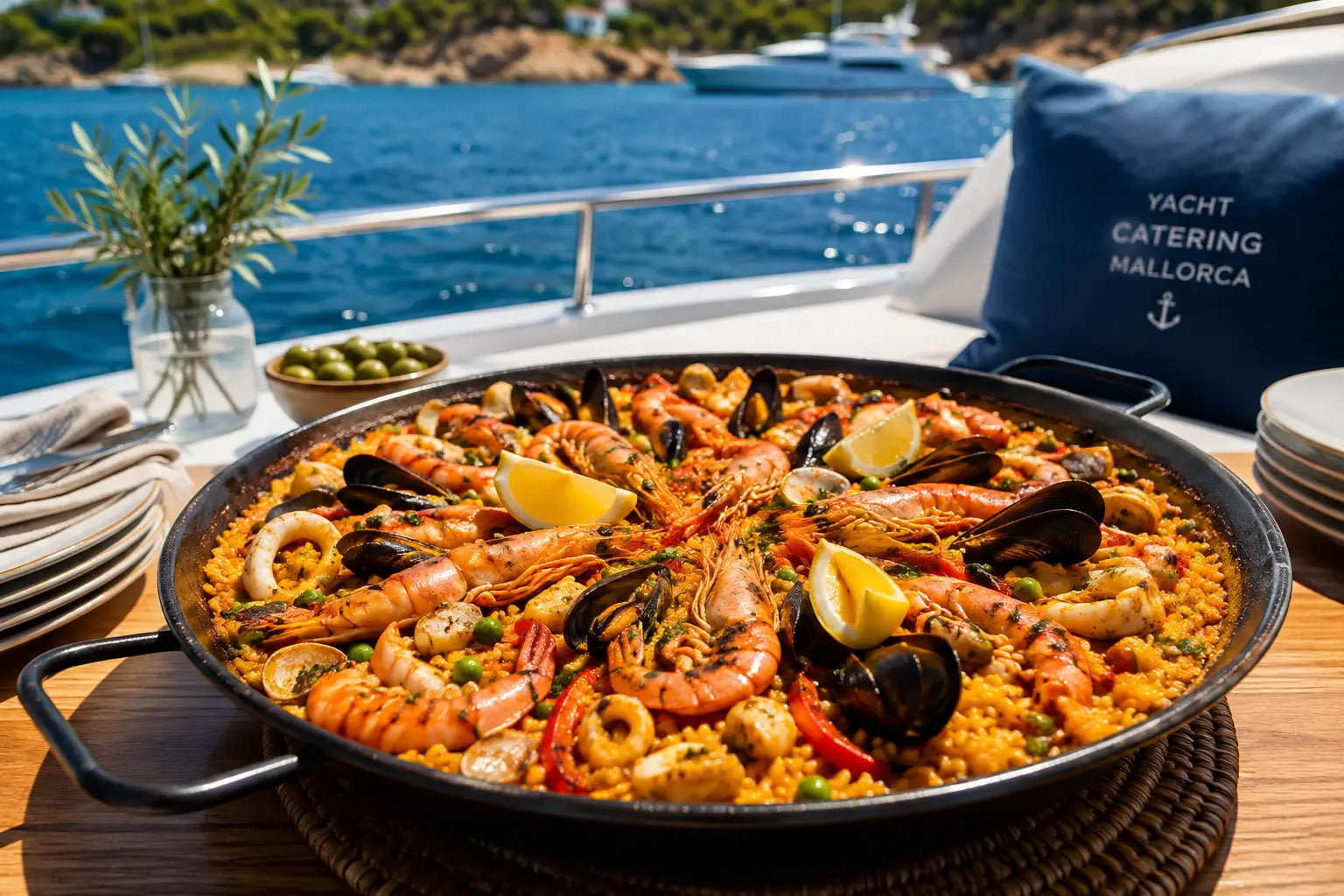 Paella Yacht Catering Mallorca | Seafood, Meat & Veggie Santos Gourmet