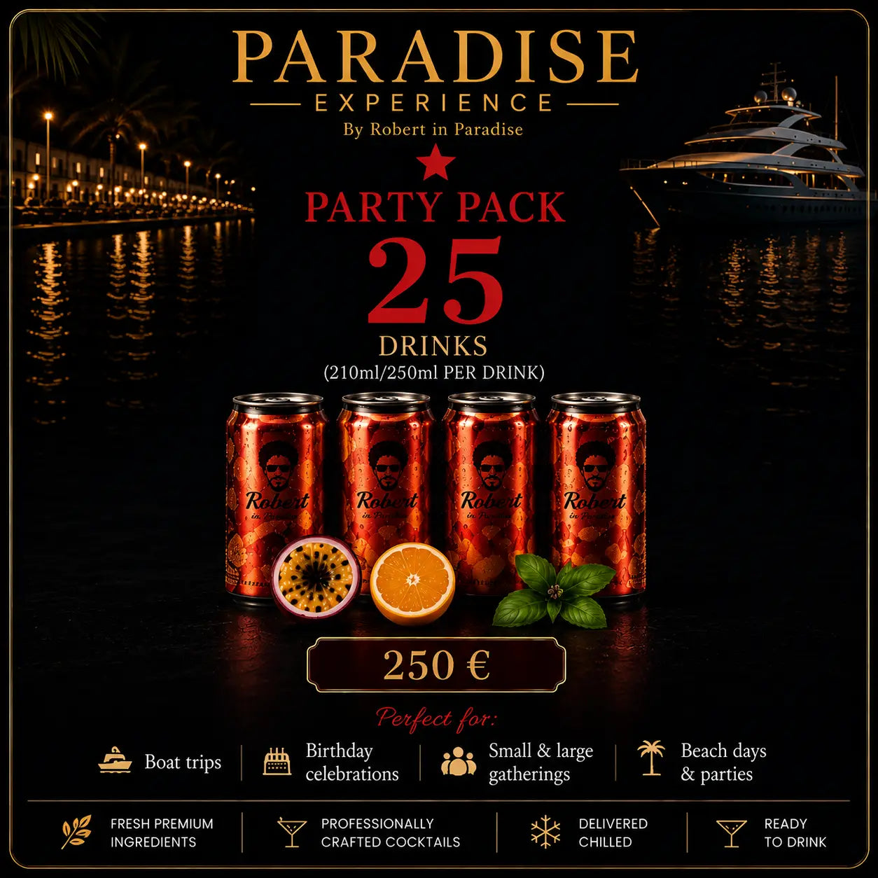 Party Pack – 25 Premium Cocktails Santos Gourmet