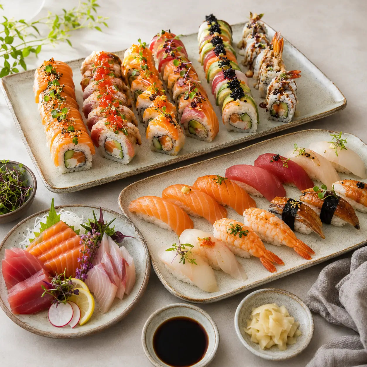 Premium Sushi Pack – Rolls, Nigiri & Sashimi Selection Santos Gourmet