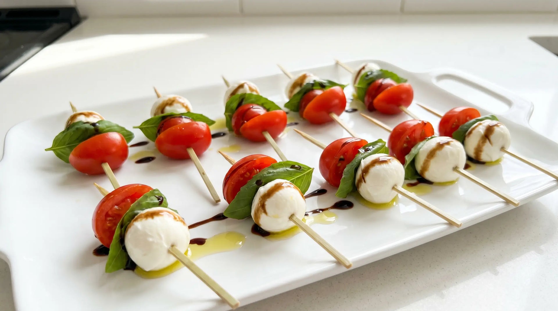 Santos Gourmet Caprese Lollipops - 12 Delicious Mozzarella, Tomato & Basil Skewers Santos Gourmet