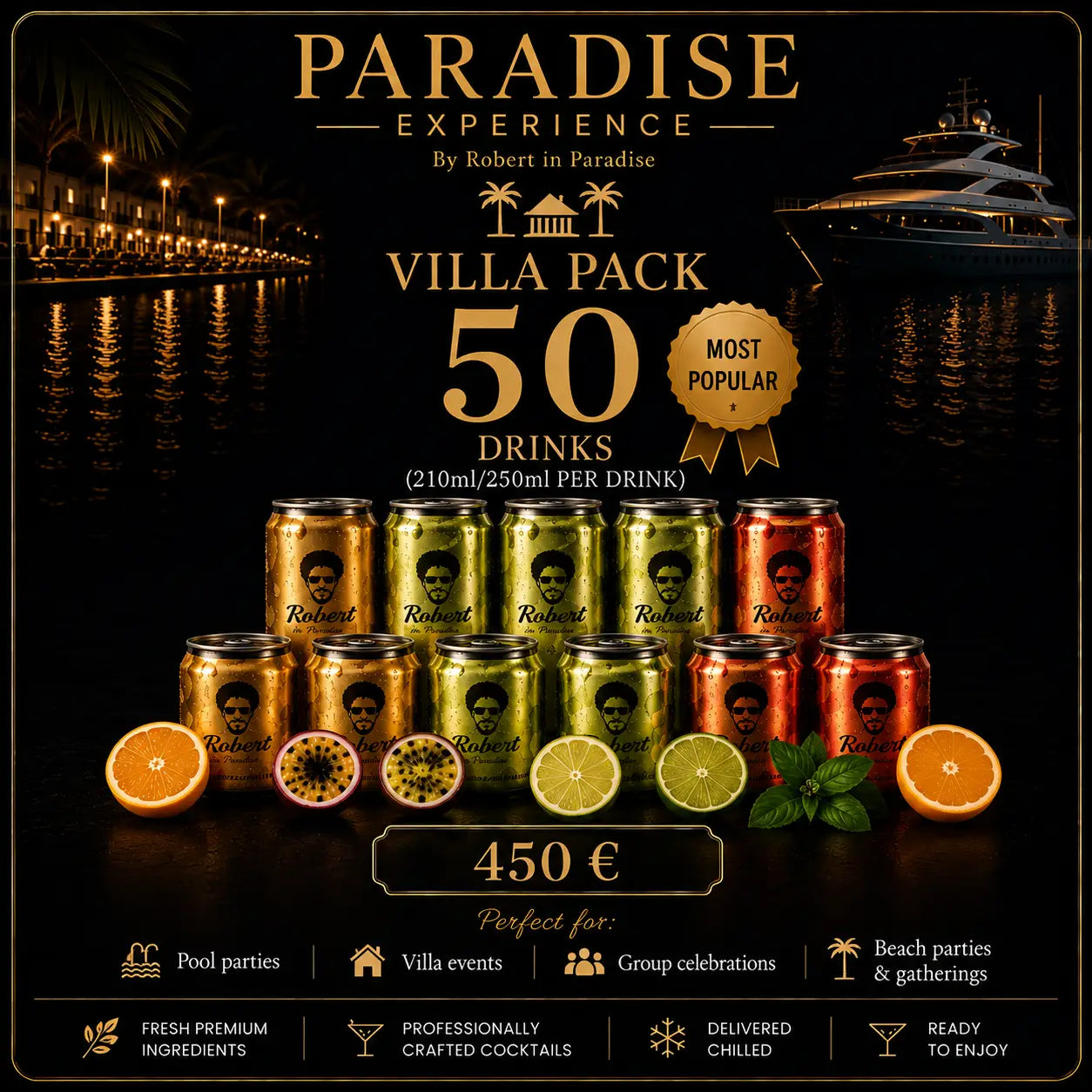 Villa Pack – 50 Premium Cocktails Santos Gourmet