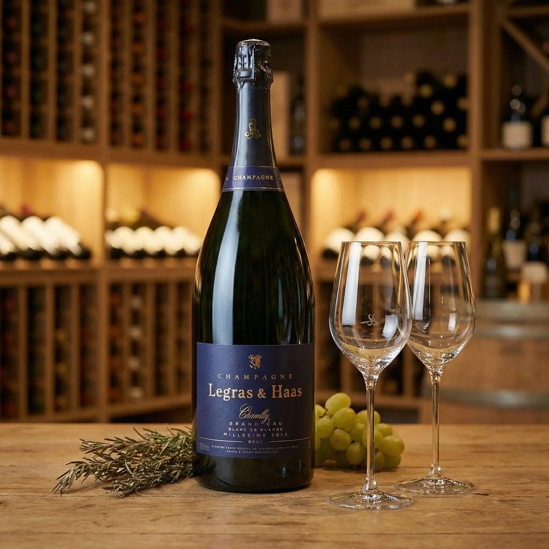 Blanc de Blancs Grand Cru Vintage 2015 - 3L Premium Chardonnay Champagne, Elegant & Crisp Santos Gourmet