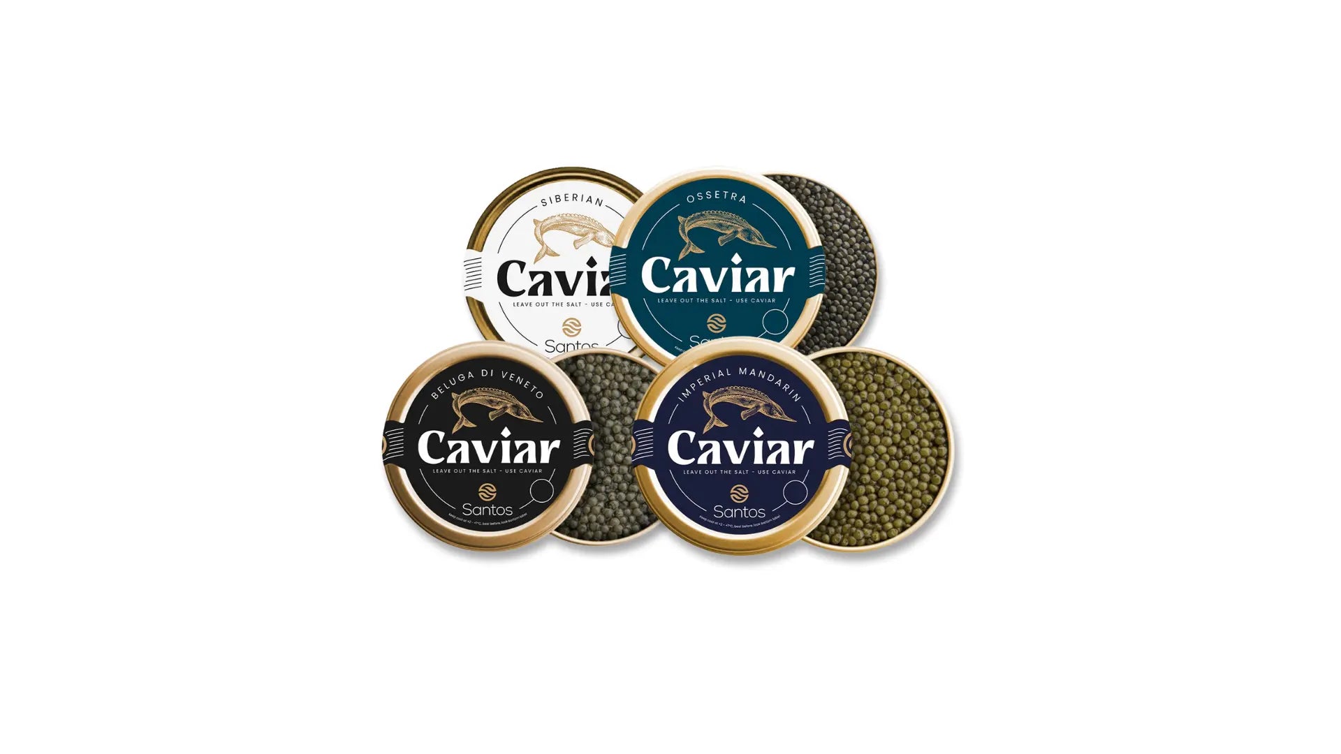 Sample package  4 varieties of our traditional caviar Santos Gourmet